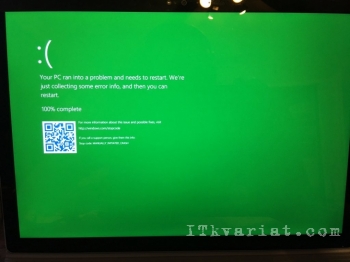 В Windows 10 "экран смерти" стал зеленым