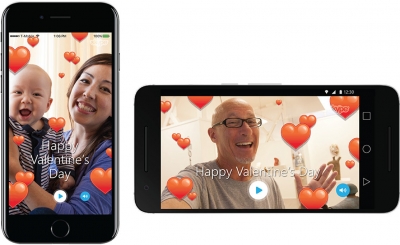 Skype представил дополнения ко Дню Святого Валентина