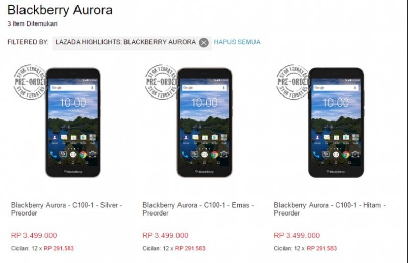 BlackBerry Aurora доступен для предварительных заказов за $ 260