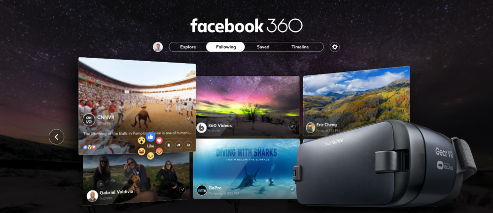Facebook 360 собирает панорамные видео для Samsung Gear VR