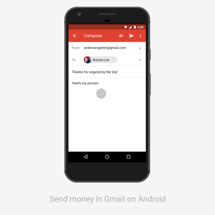 Google добавила денежные переводы в Gmail на Android-устройствах