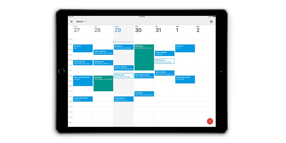 Календарь на iPad стал удобнее для деловых людей