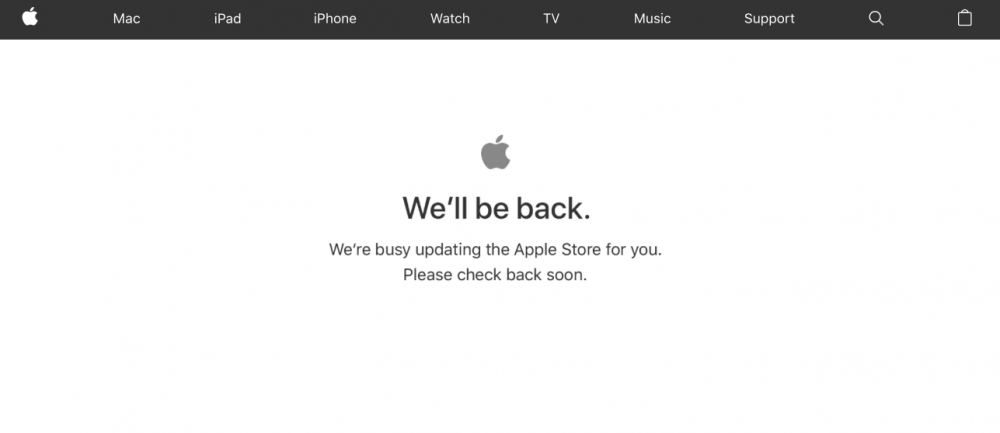 Apple закрыла магазин Apple Store для обновления ассортимента.