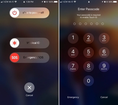 Функция SOS в iOS 11 позволяет временно отключить сенсорный датчик  и потребовать пароль