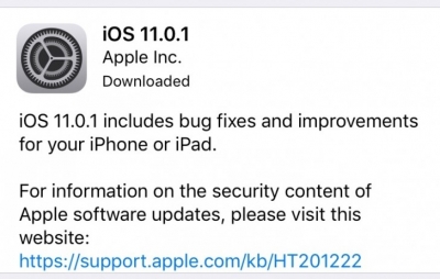 Apple выпустила обновление iOS 11.0.1 для iPhone и iPad