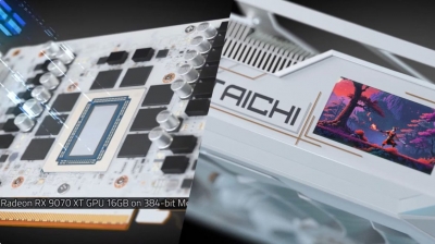 ASRock представила видеокарту RX 9070 XT Taichi White с ЖК-дисплеем и 384-битной шиной памяти